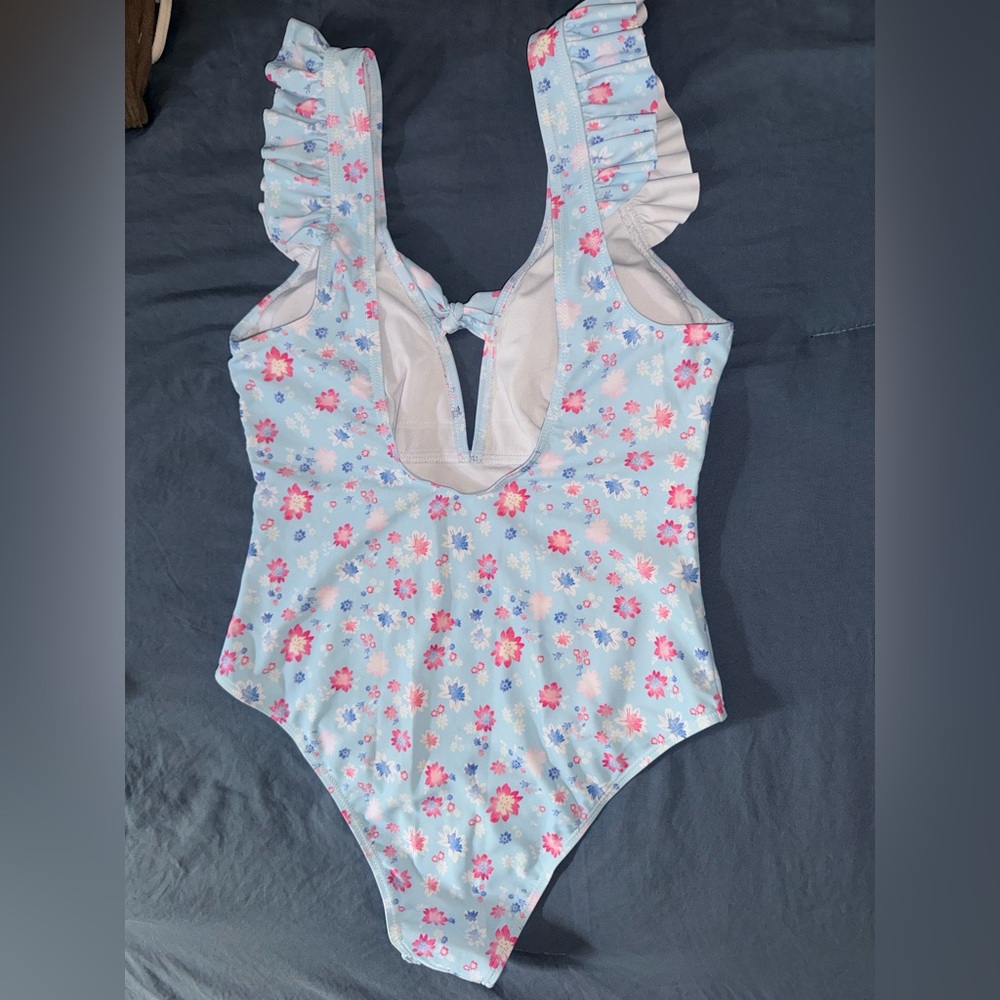 Floral Ruffle Trim Swimsuit - Picture 3 of 3